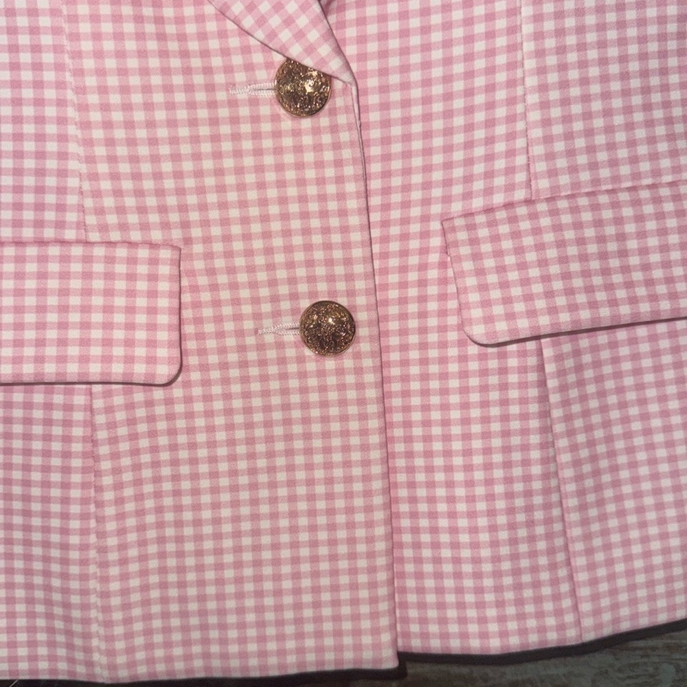 Amber x Meshki gingham white & pink blazer jacket.
Small. NWOT. - Picture 5 of 9